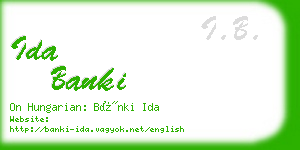ida banki business card
